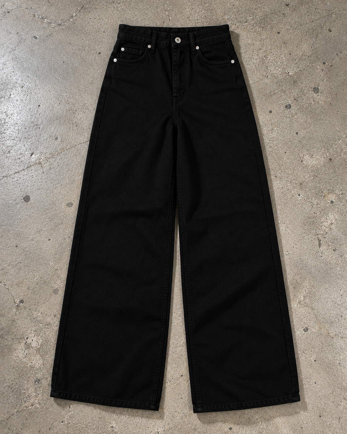WIDE LEG JEANS - HIGH RISE - BLACK