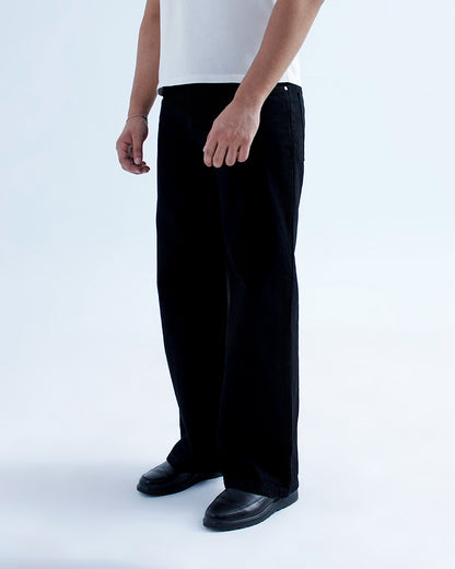 STRAIGHT WIDE JEANS - BLACK