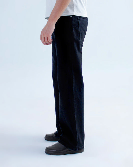 STRAIGHT WIDE JEANS - BLACK