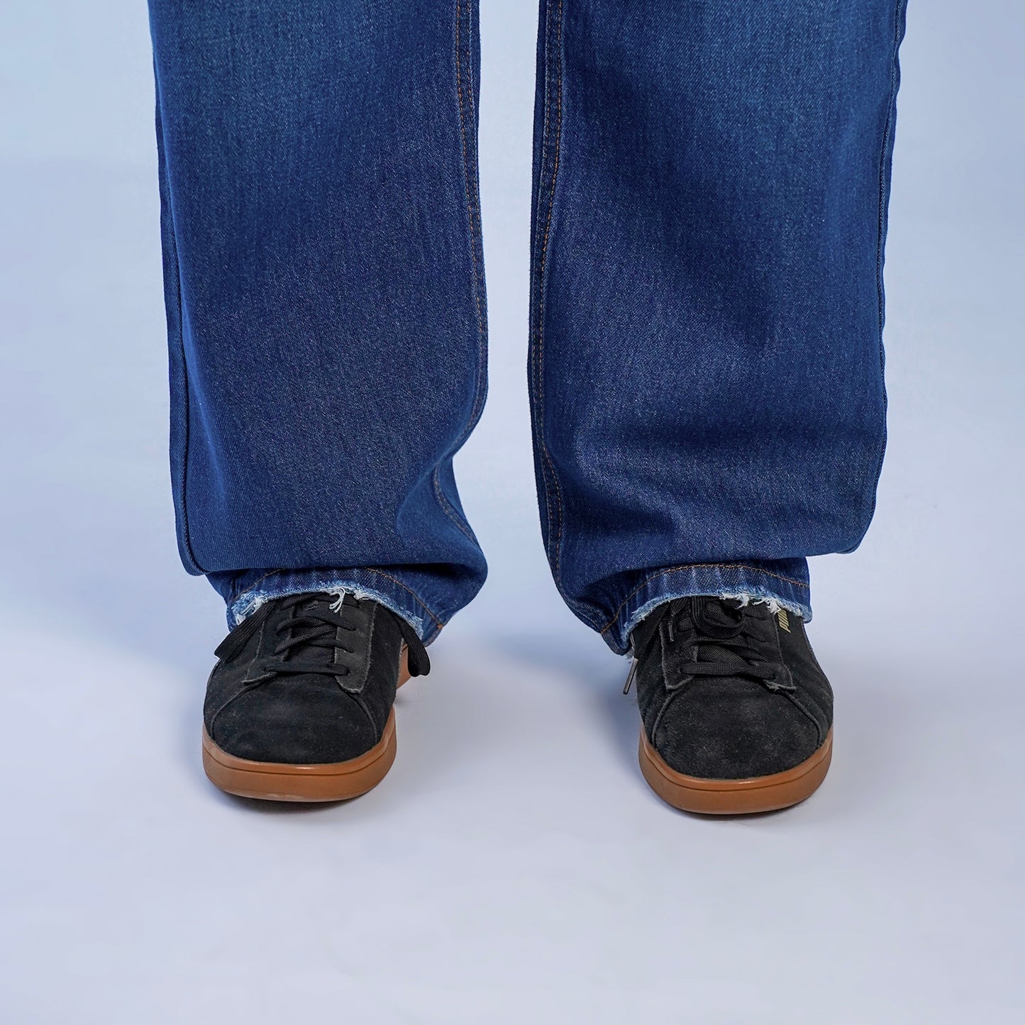 RELAXED FRAY JEANS - NAVY BLUE