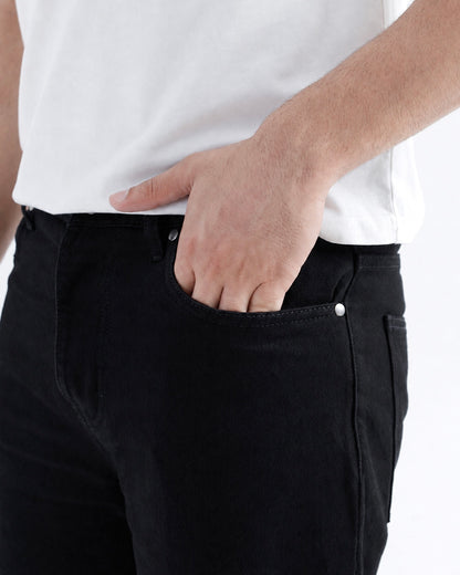 STRAIGHT WIDE JEANS - BLACK
