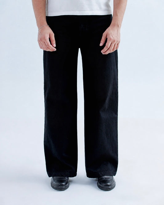 STRAIGHT WIDE JEANS - BLACK