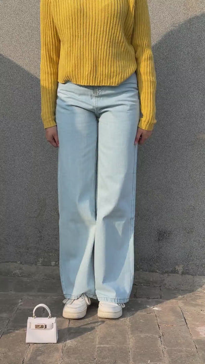 WIDE LEG JEANS - HIGH RISE - LIGHT BLUE